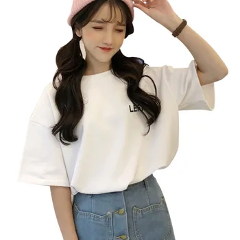 

Women's T-shirts Loose Summer Shirts Short Sleeve Spring Girls T Shirts Woman Tops Tees Rk