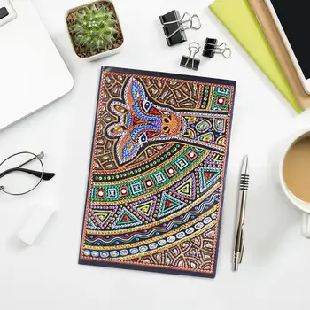 

Vintage Pattern DIY Notebook Special Shaped Diamond Painting 50 Pages A5 Drawing Book Writing Cross Stitch Crafts