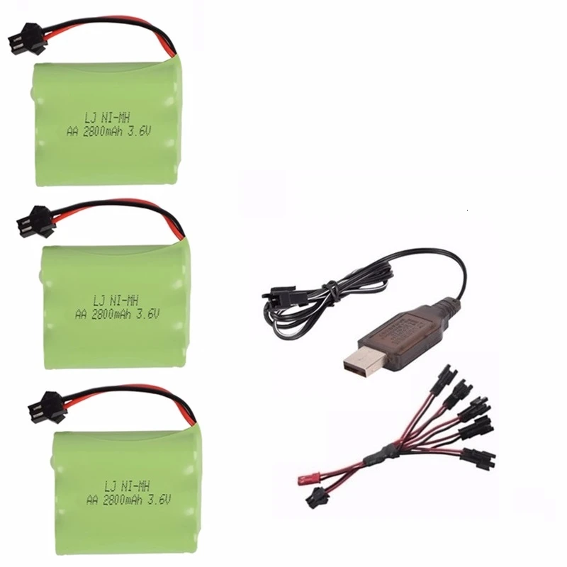 Модель M) Ni-MH 3,6 V 2800mah батарея+ 3,6 v зарядное устройство для Rc игрушечного автомобиля танка поезд Робот Лодка пистолет AA 3,6 v перезаряжаемый аккумулятор - Цвет: Khaki