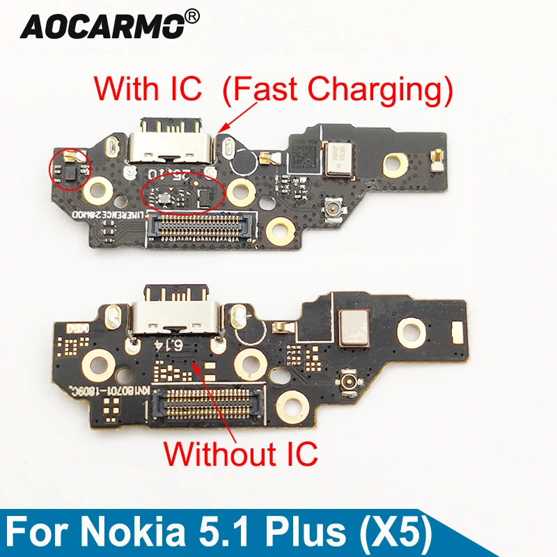 Док станция Aocarmo с зарядным портом USB Type C для Nokia X5/5 1 Plus разъем антенны микрофоном