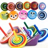 10Pcs Kids Mini Colored Cartoon Pine Cones Wooden Gyro Toys Children Adult Relief Stress Desktop Spinning Top Educational Game 1