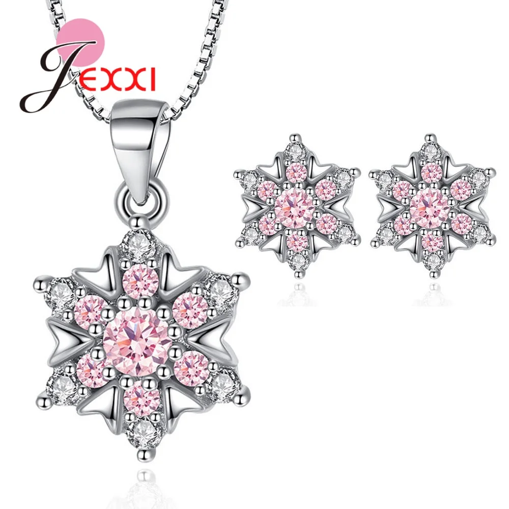 Комплект из колье и серёг серебра 925 пробы с фианитом | Украшения аксессуары