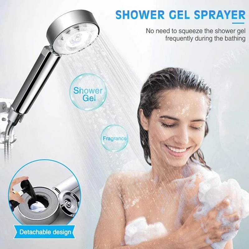 

Zhangji Multi- Functions Double Side Rotating Panel Shower Head Water Saving ABS Chrome Plating High Pressure Shower Gel Input