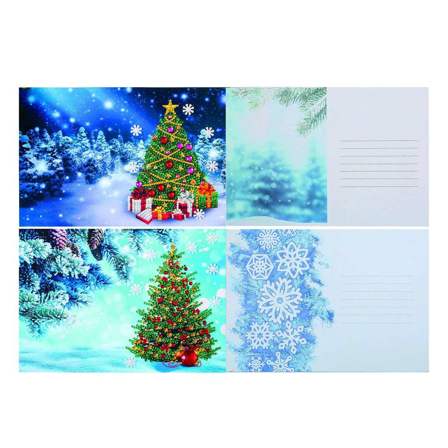  2019  Christmas Tree Diamond Painting Invitation Cards DIY Special Christmas Tree Greeting Postcard - 4.00038E+12