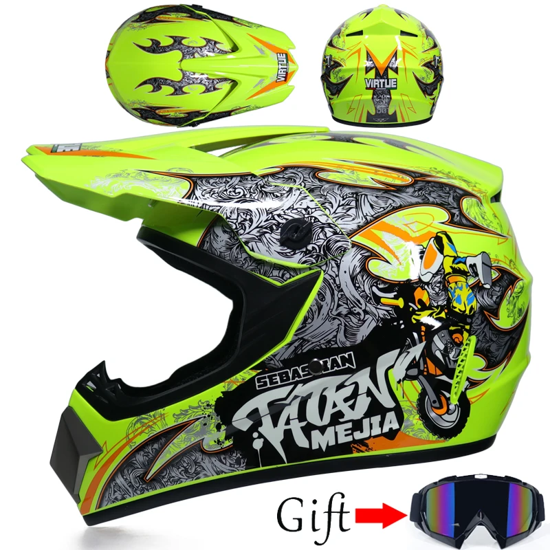 lime green motocross helmet