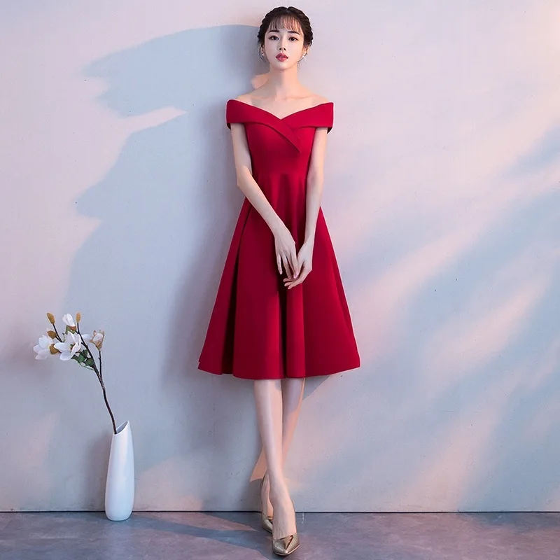 

2020 Limited Ball Gown Half The Bride Toast New Autumn Waist Big Yards Covered Belly A Word Shoulder Wedding Dress Skirt Girl