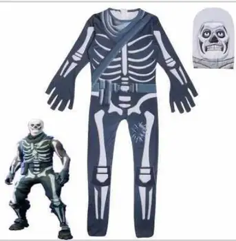 

Children clothes boy Halloween skull trooper Jumpsuit Cosplay Carnival Kids clothes Christmas party fornite Costume romper mask