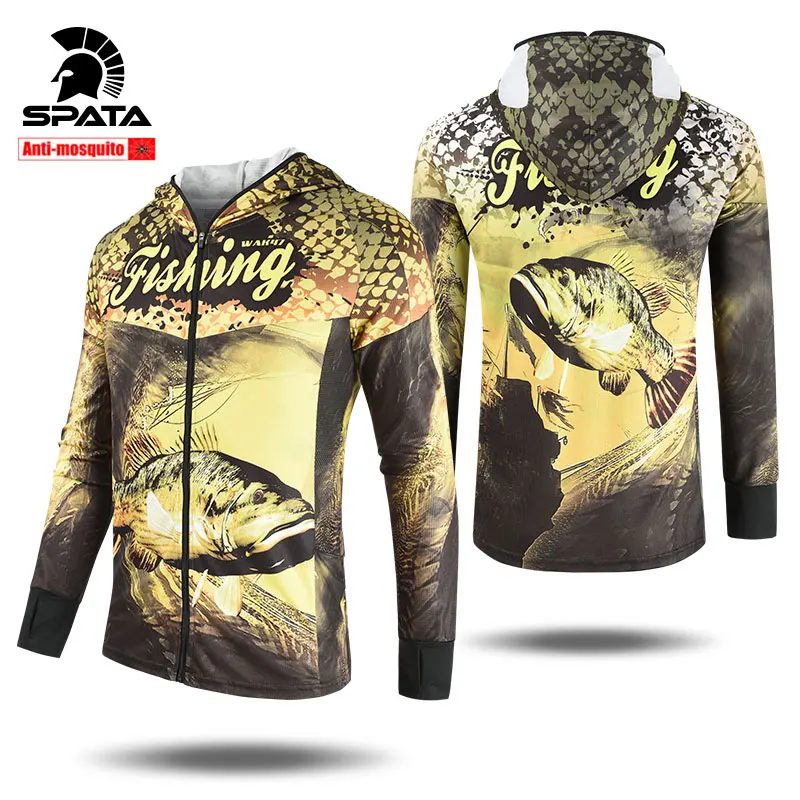 Новинка рыболовные рубашки SPATA профессиональная защита от комаров и УФ лучей