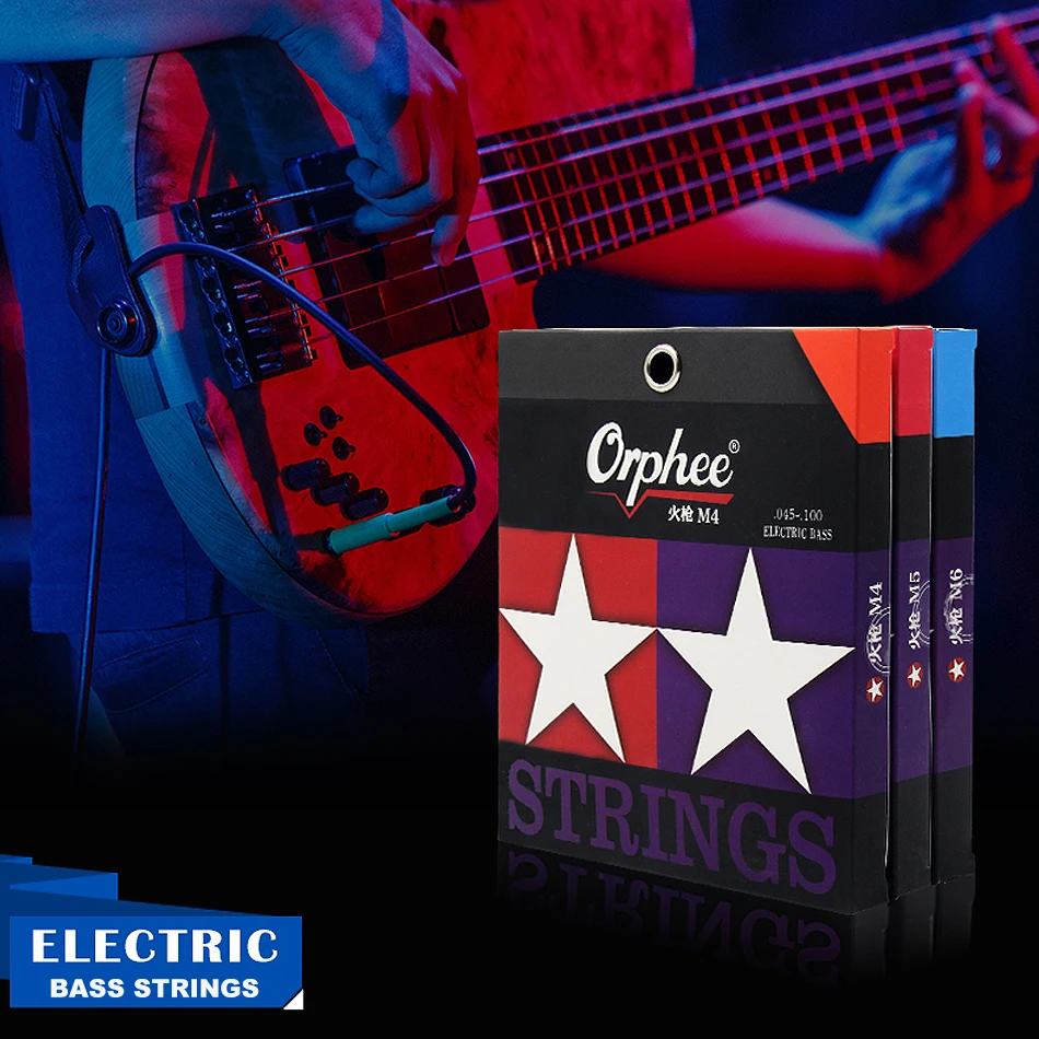 US $12.23 Orphee Nano Coating Electric Bass Strings for 456 Strings Bass Hexagonal Core 100 Nickel