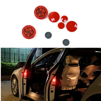 

Car LED door warning light free wiring modification safety anti-collision anti-rear light flash door sensor light For BMW Audi