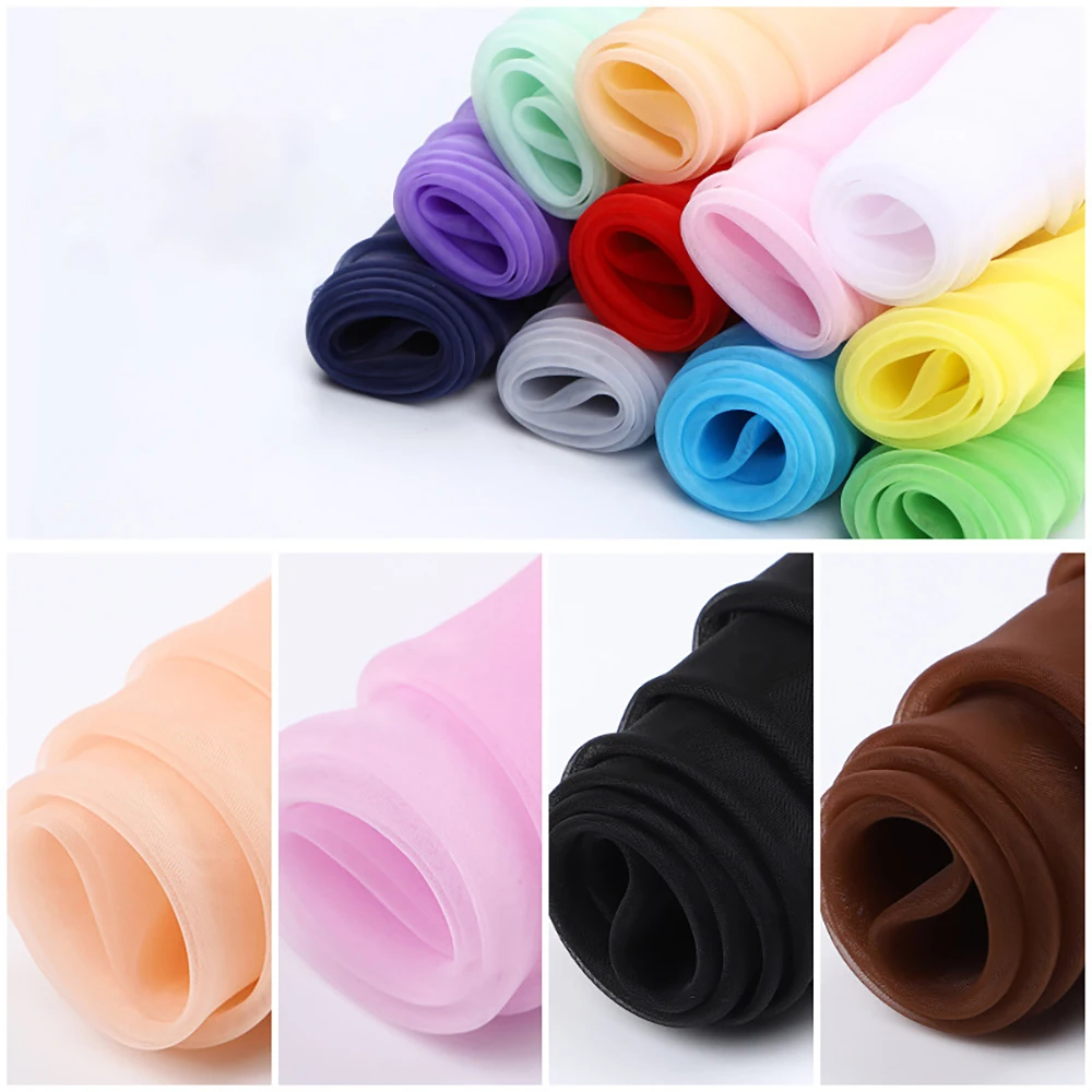 Chainho,Soft Polyester Mesh Gauze Fabric,Solid Color,DIY Material,Suitable For Decorating Weddings,Parties,Birthdays,2 Sizes,WS4