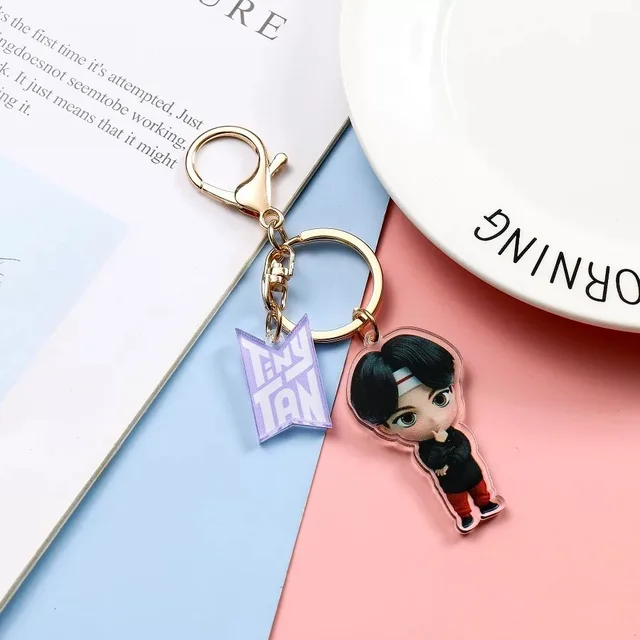HQBTSCbulletproof youth group new cartoon acrylic keychain pendant with the same peripheral A6-JIN