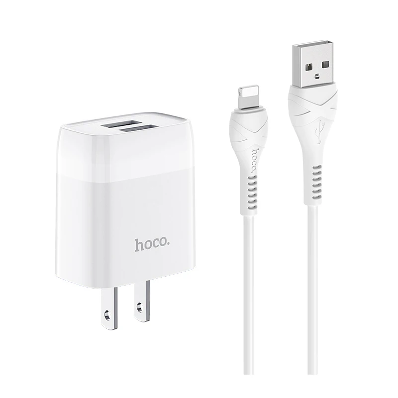 HOCO C73 20 шт./лот 5 в 2.1A USB зарядное устройство для iPhone 11 Xs Max US Plug настенное зарядное устройство адаптер для samsung Xiaomi huawei - Тип штекера: US Plug for iPhone