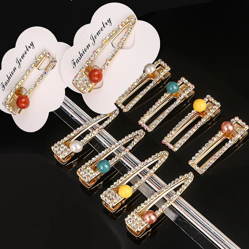 

Super Flash Hairpin Simple Duck Bill Hairpin Acrylic Drill Hairpins Fashion Hair Clips for Women