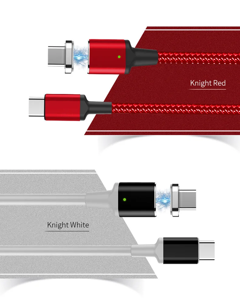 Магнитный кабель usb type-C PD 100 Вт, кабель для быстрой зарядки USB C-USB C, Дата-кабель для samsung S9 S10 Macbook Pro huawei Matebook