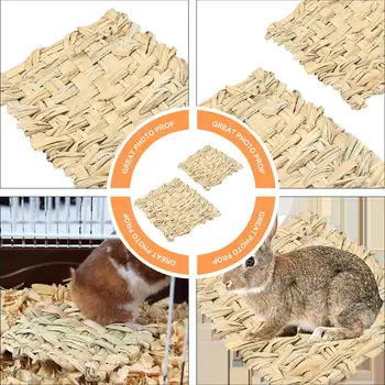 

2pcs Edible Straw Thicken Sleeping Cooling Pad Resting House for Chinchillas
