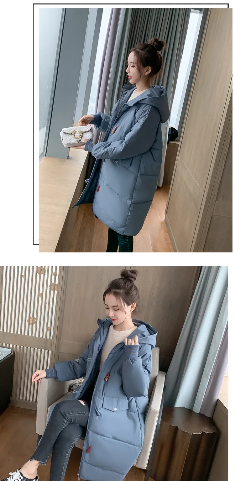 Зимняя новая стильная женская куртка-пуховик средней длины в Корейском стиле, утепленная хлопковая стеганая куртка
