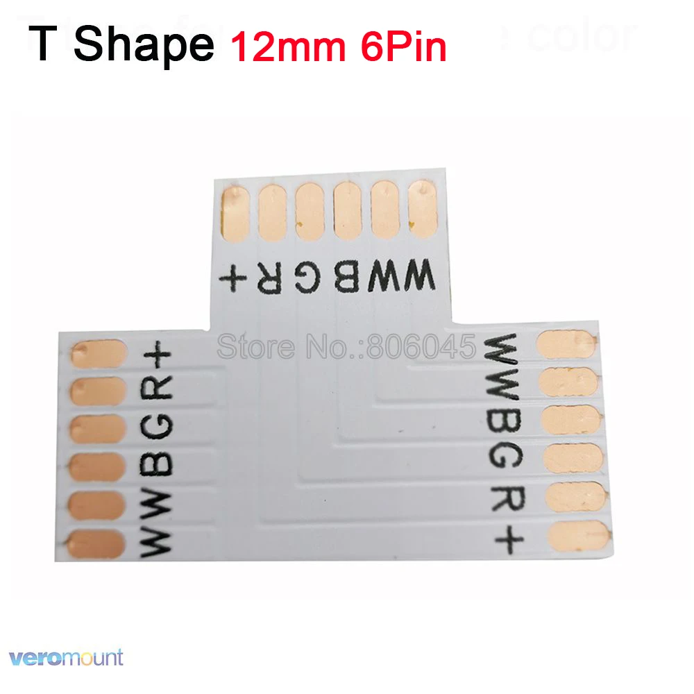 5 шт. L T X форма 8 мм 10 мм 12 мм 2pin 3pin 4pin 5pin 6pin Одноцветный CCT RGB RGBW RGB+ CCT светодиодный Светодиодная доска PCB разъем сплиттер - Цвет: 6pin 12mm T Shape