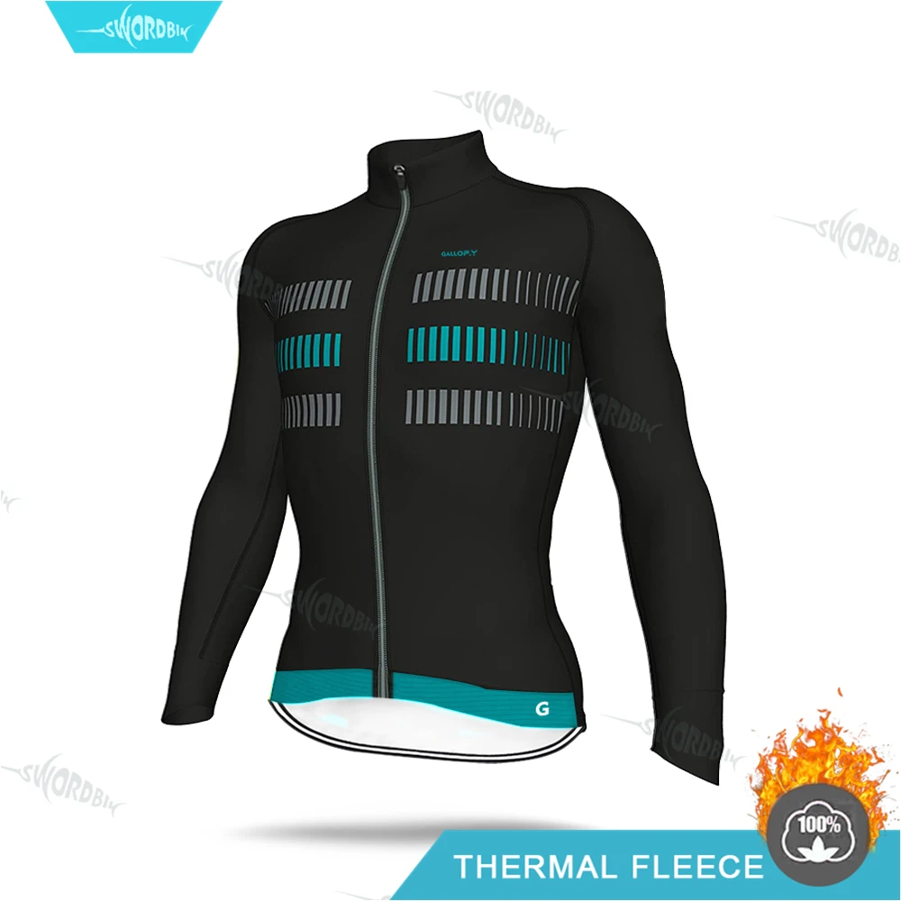 Cycling Jersey Pro Team Велоспорт Джерси для мужчин литье зимняя одежда для велоспорта термо флис с длинным рукавом MTB Одежда велосипедный комплект Ropa Ciclismo - Цвет: Cycling Jersey
