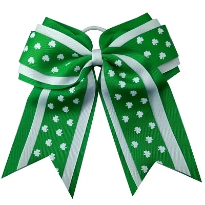 Adogirl Boutique RibbonFour-leaf Клевер принт бант для волос Эластичные ободки для девочек аксессуары для волос ручной работы Scrunchie - Цвет: style 2