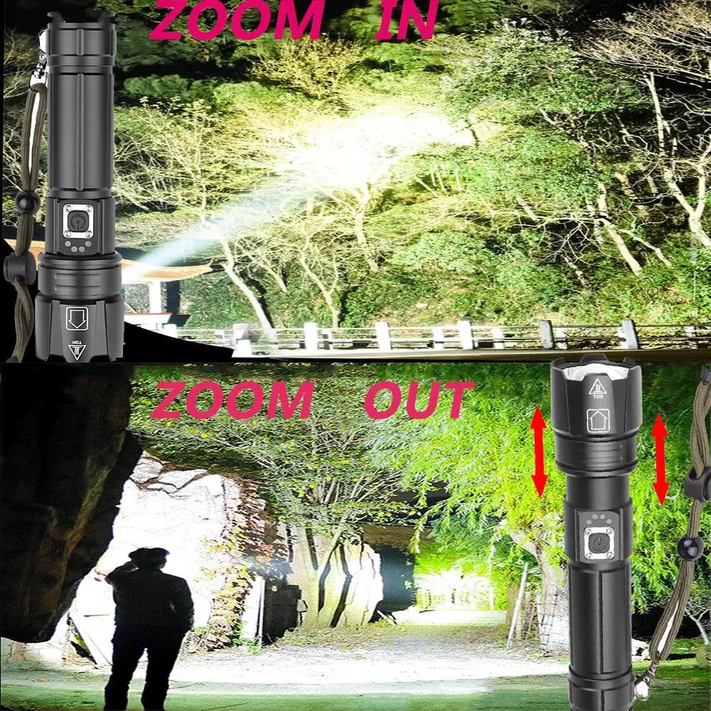 Супер яркий XHP70.2 светодиодный светильник 26650 вспышка светильник s XLamp XHP50 USB Перезаряжаемый Тактический светильник с 18650 зумом фонарь