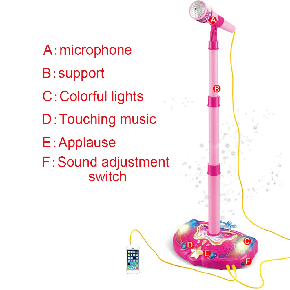 Электронная регулируемая высота дома с подставкой раннего образования дети звук обучения красочные огни караоке игрушка смешной