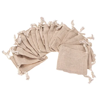 

30pcs/Set Mini Linen Pouch Drawstring Bags Natural Color Storage Jute Sack Bag Multi Party Favors Gifts Candy Storage Pocket
