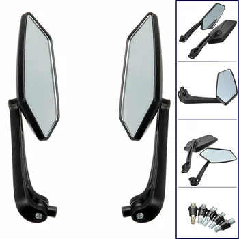 

2PCS Universal Motorcycle Rear View Black Handle Bar End Side Electric Rearview Mirrors with 4 Screw Motorcycle Accessories