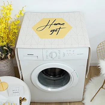 

Drum washing machine cover Nordic modern simple single door refrigerator cover cloth cotton bedside cabinet dust cover c ok