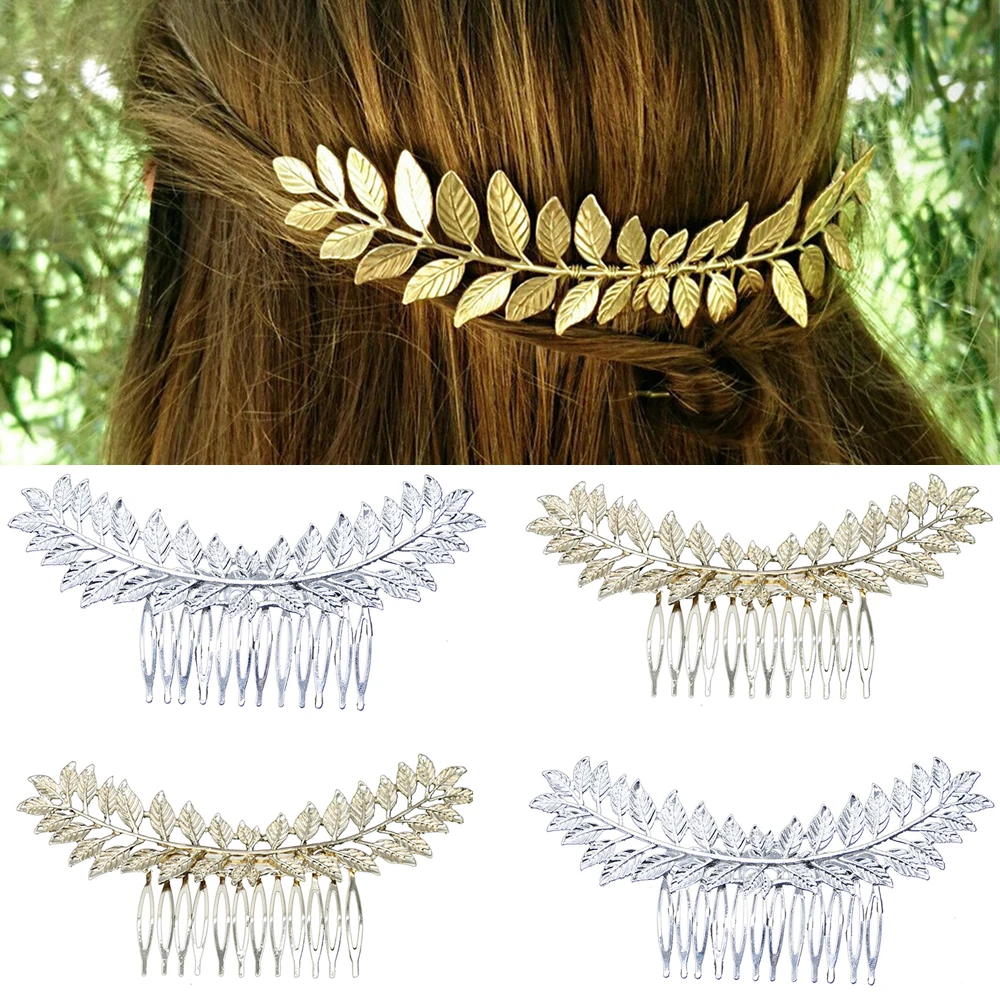 Модная греческая Свадебная искусственная серебряная золотая металлическая