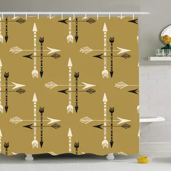 

Shower Curtain for Bathroom 72x72 Retro Arrows Pattern Vintage Texture Miscellaneous American Archery Day Simple Aztec Beautiful