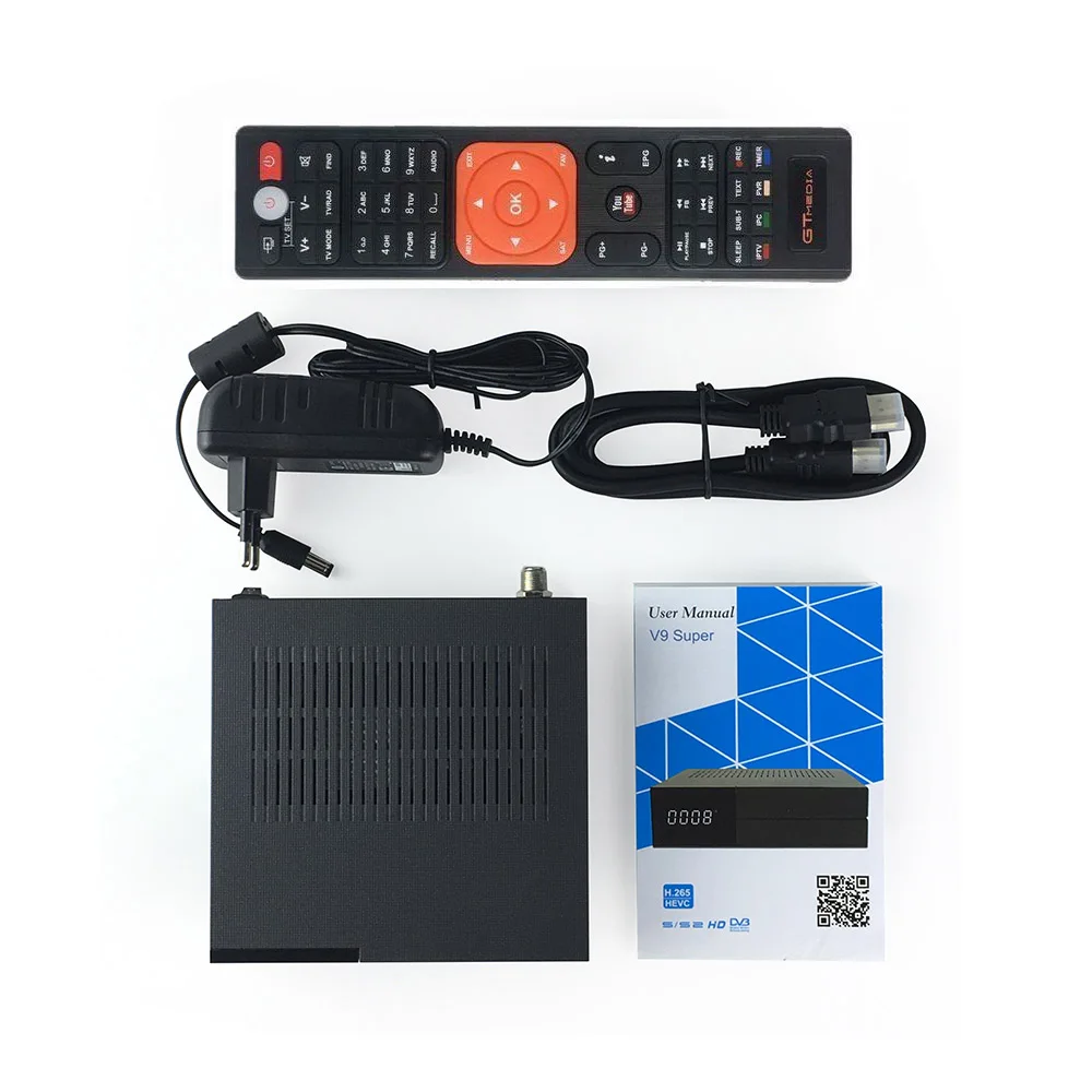 GT медиа V9 супер DVB-S2 спутниковый ресивер FREESAT V8 Супер новая версия H.265 wifi+ 1 год Европа Испания PT DE PO Ccam ТВ Декодер