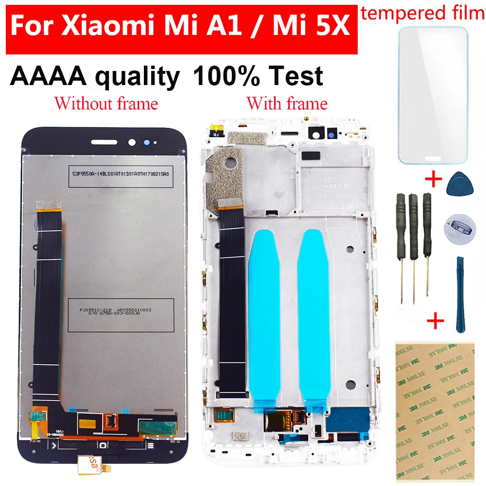 Скидка ЖК для Xiaomi mi A1, ЖК экран mi A1 mi 5X mi 5X, ЖК дисплей, сенсорный экран, дигитайзер, сенсорная стеклянная рамка в сборе