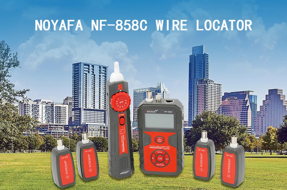 

NOYAFA NF-858C Cable Tester Line Portable Wire Tracker Line Finder Locator Network Cable Test RJ11 RJ45 BNC Measure Cable Length