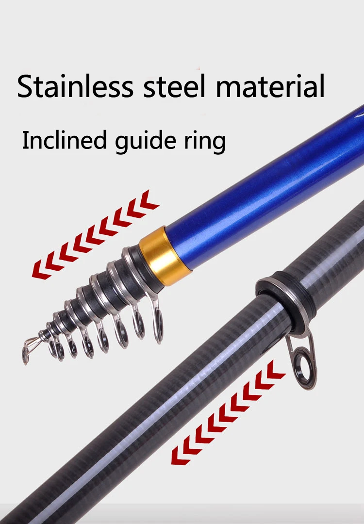 Vara de pescar carpa, vara de fibra de carbono 3,6M 4,5M 5,4M 6,3M, Vara de pesca giratória, com potência telescópica e alimentador de linha m rocha