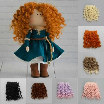 

15*100cm High Quality Screw Curly Hair Extensions for All Dolls DIY Hair Wigs Heat Resistant Fiber Hair Wefts Accessories toys