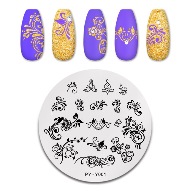 YOU Valentine's Day Nail Stamping Plates Rose Flower Love Theme Nail Art Plate Stainless Steel Nail Design Stencil Tools