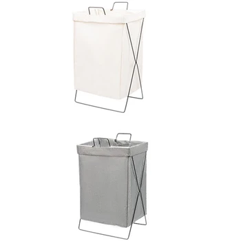 

Laundry Hamper Large Organizer Foldable Drity Laundry Basket Hamper Kids Iron Frame Canvas Bathroom Storage Toy Laundry Basket