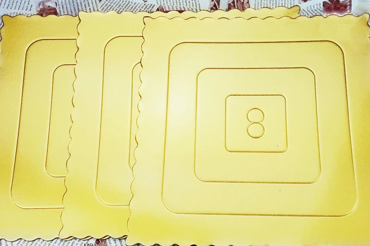10 шт./лот, 4, 6, 8, 10, 12, 14 дюймов, квадратный и круглый белый золотой уплотненный жесткий бумажный чехол для торта на день рождения, поддон