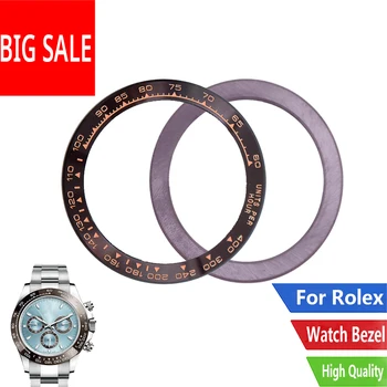 

CARLYWET Replacement TOP Quality Pure Ceramic Brown With Rose Gold Writings 38.6mm Watch Bezel for Rolex DAYTONA 116500 - 116520