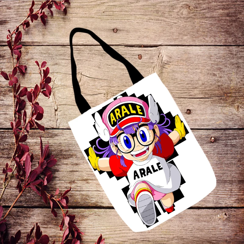 1 шт. Симпатичные Arale модные аниме холщовые сумки на плечо Повседневная хозяйственная сумка мультфильм Сумка дорожная унисекс Новинка
