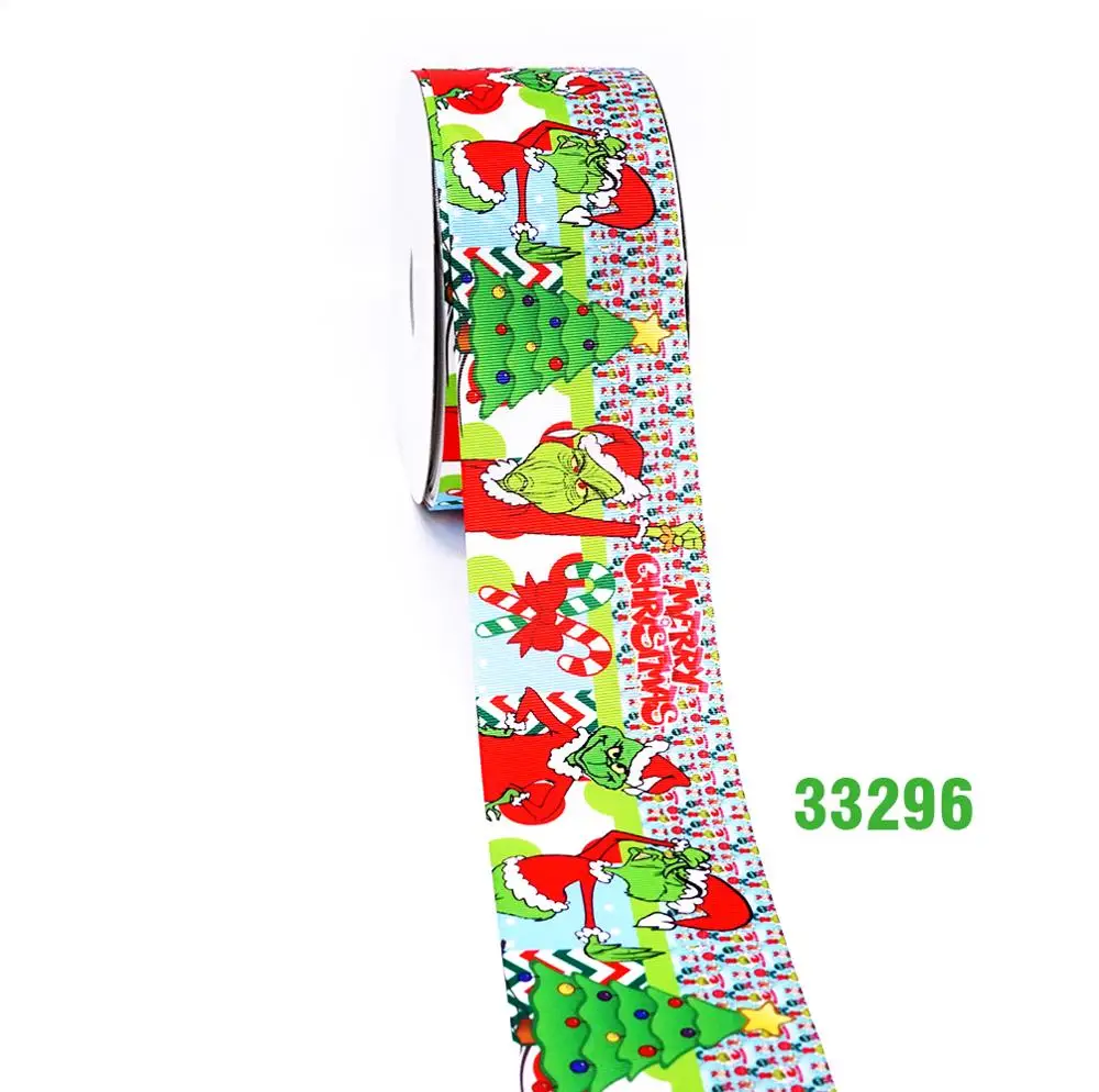 Free shipping 50 yard cartoon printed grosgrain ribbon 33043 - Цвет: 33296