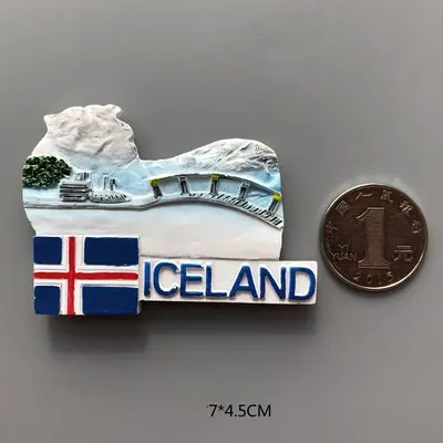 3D национальные страны сувенир Туризм магнит холодильник европейский город Барселона Франция Париж Исландская паста стикер для холодильника - Цвет: iceland