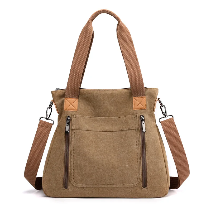 

Korean Fashion Women's shoulder bag Large Capacity Commute canvas bag Casual Big women's handbag 5 Colors Solid Woman bags