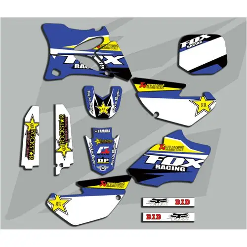Для YAMAHA YZ85 YZ 85 2002-2012 Новые полные графические наклейки на заказ имя номера глянцевые яркие наклейки водонепроницаемые - Цвет: E
