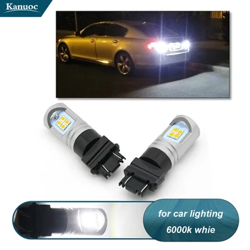 

2pcs T25 P27/ 3157 3030 LED Auto Fog Light Bulbs 750 Lumens 6000K Xenon White Replace FogLight Car Backup Reverse Lights