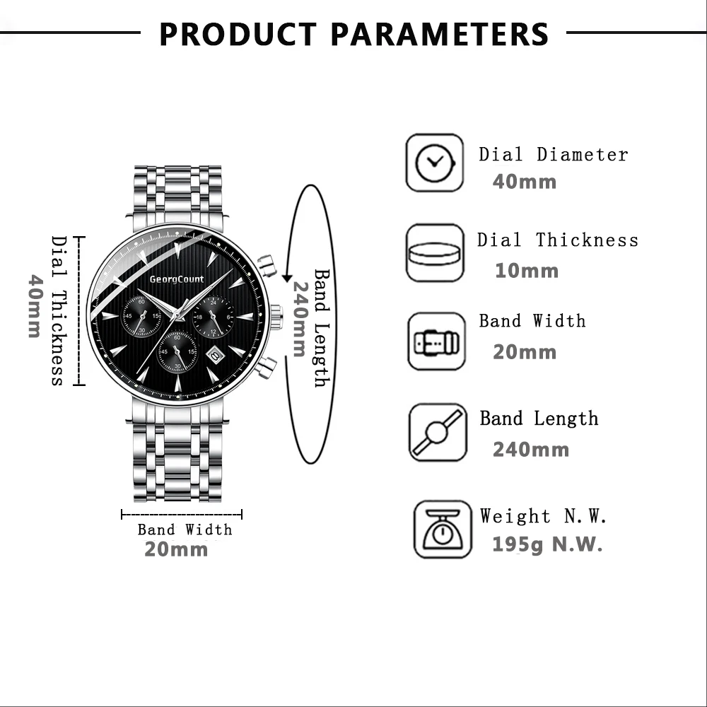 Для мужчин s часы лучший бренд класса люкс для мужчин s наручные часы модные спортивные кварцевые часы для мужчин бизнес водонепроницаемый хронограф часы циферблат 40