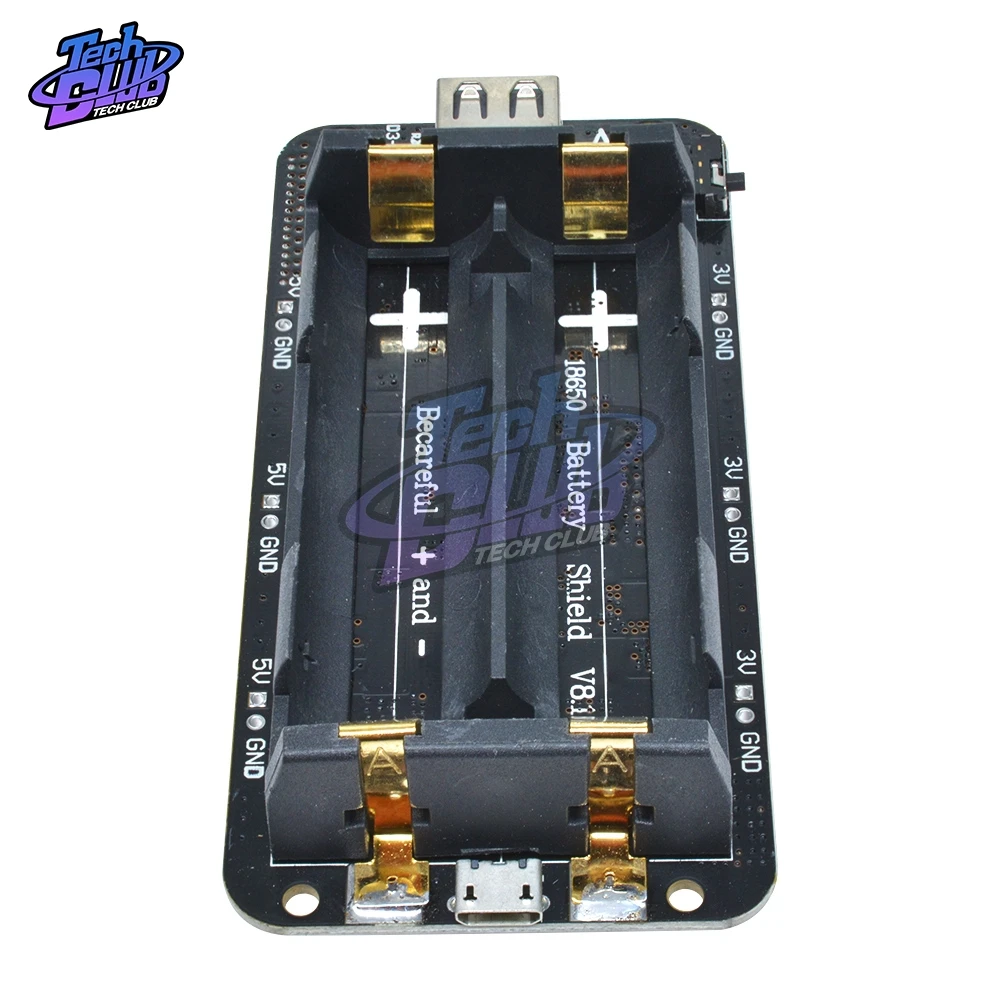 5V/3A 3V/1A 18650 Lithium Battery Two Shield V8 Mobile Power Bank Expansion Board Dual Voltage Module Micro USB for Arduino ESP