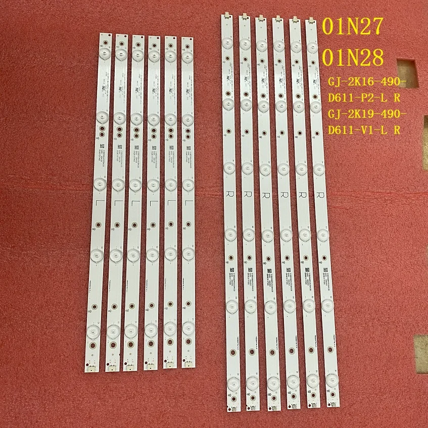 

5set=60pcs LED backlight strip for 49PUT4900 49PFS5301 49PUF6701 EVTLBM490E0601-AK EVTLBM490E0501-AJ-3 L 01N27 01N28 LBM490E0501