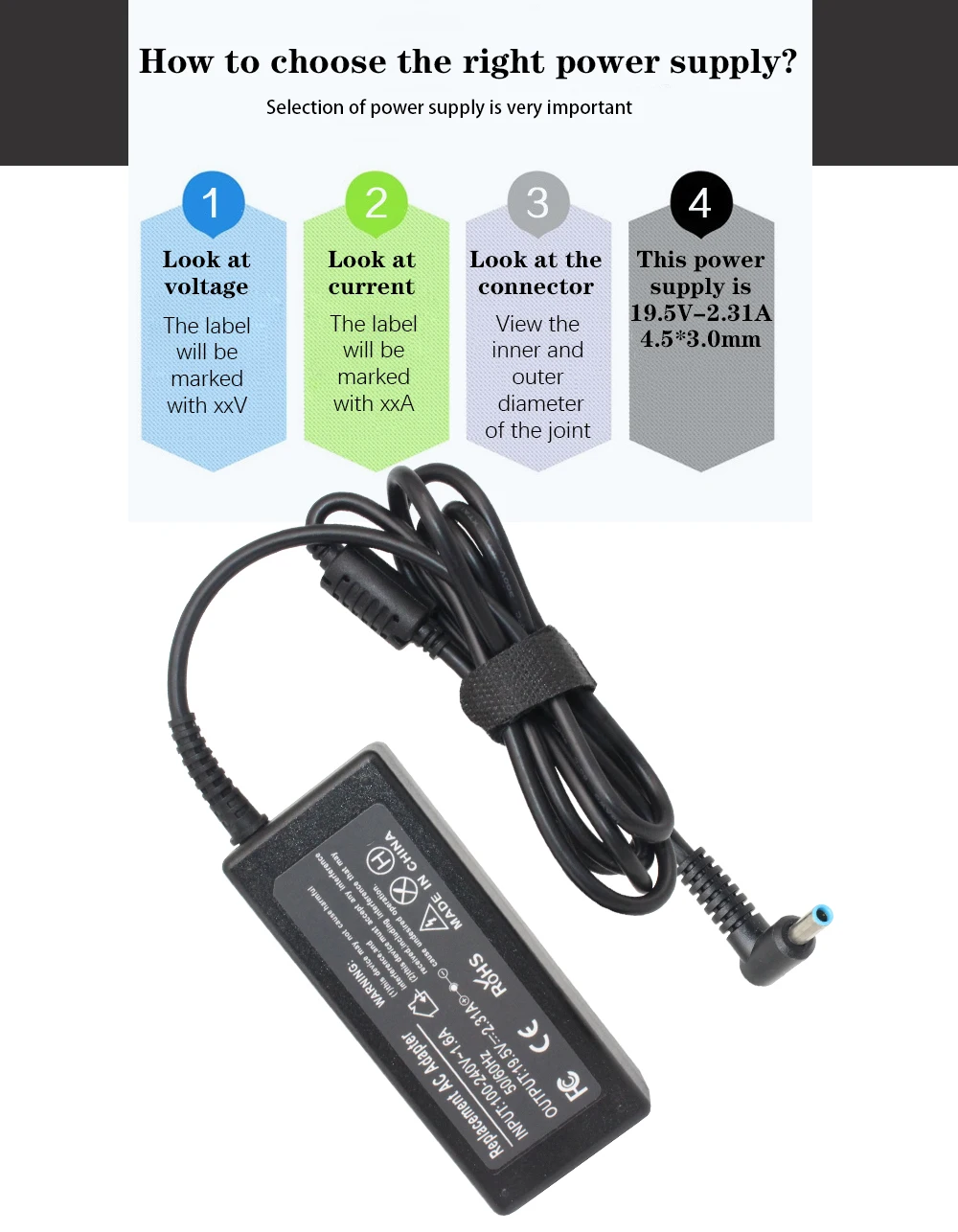 Alimentação PARA HP Envy 2.31A X360 15